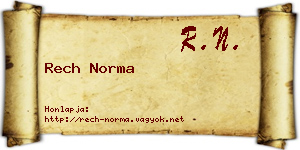 Rech Norma névjegykártya